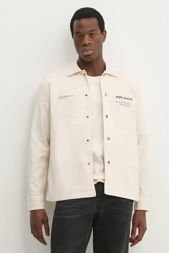 Pepe Jeans koszula jeansowa SAM regular beżowy PM308811