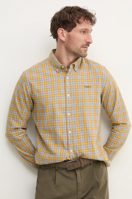 Pepe Jeans koszula bawełniana ARCHIE wzorzyste żółty PM308812