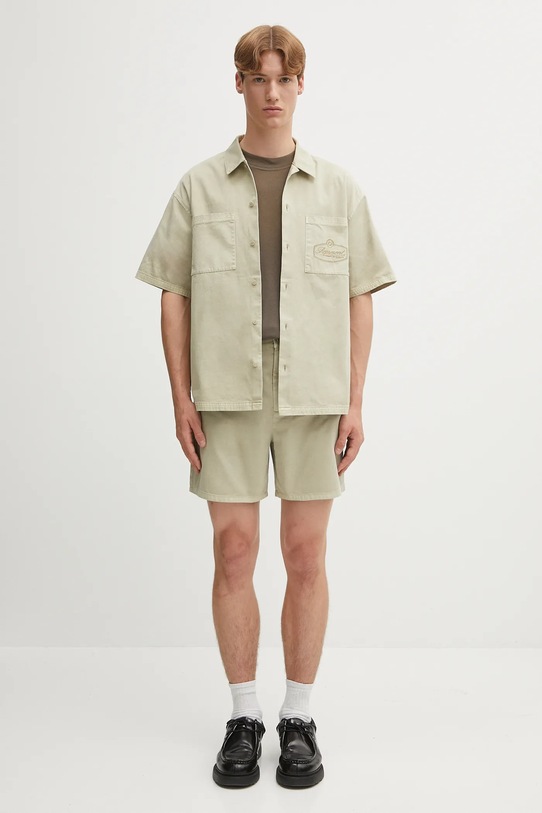 Represent koszula bawełniana Short Sleeve Cotton Overshirt MLM21482.25 beżowy