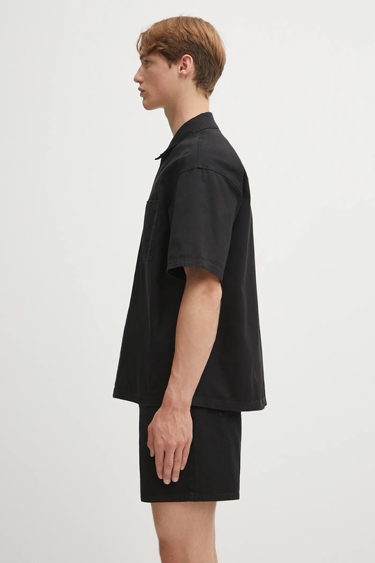 Pamučna košulja Represent Short Sleeve Cotton Overshirt MLM21482.02 crna SS25