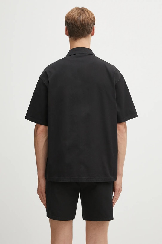 Odzież Represent koszula bawełniana Short Sleeve Cotton Overshirt MLM21482.02 czarny