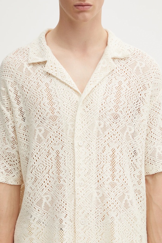 Represent cămașă All Over Crochet Shirt bej MLM3837.26