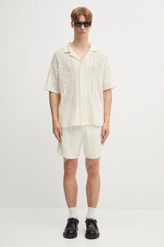 Represent cămașă All Over Crochet Shirt MLM3837.26 bej