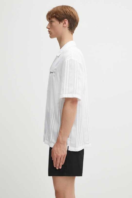 Represent koszula bawełniana Embroidered Bowling Shirt MLM2967.31 biały SS25
