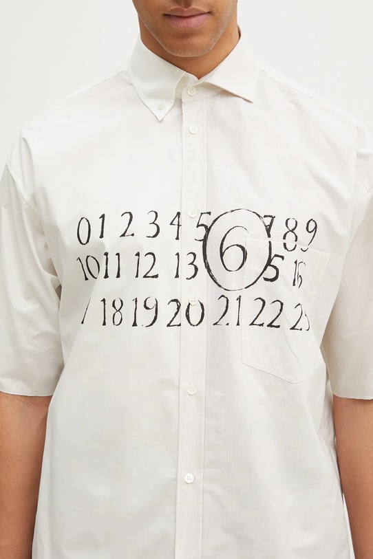 Бавовняна сорочка MM6 Maison Margiela бежевий SH0DR0007