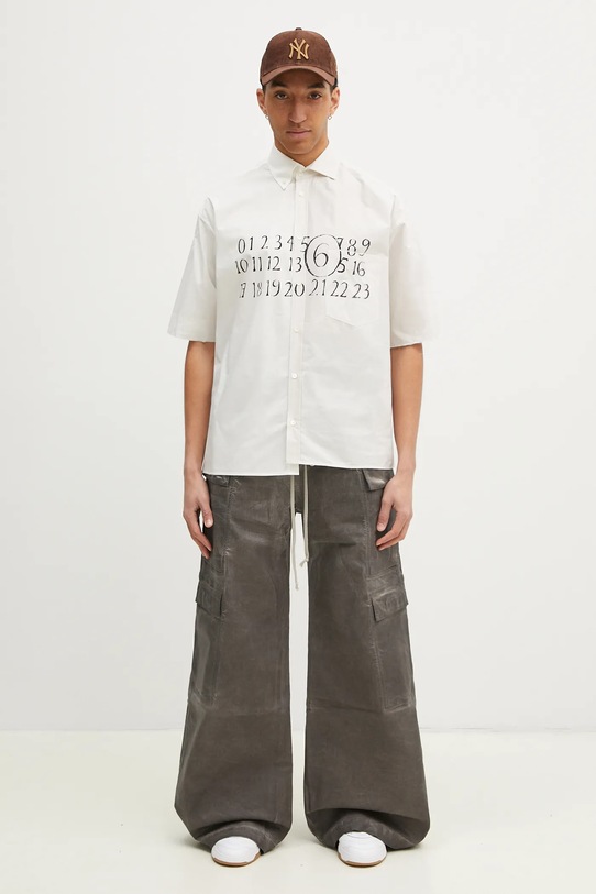 Бавовняна сорочка MM6 Maison Margiela SH0DR0007 бежевий