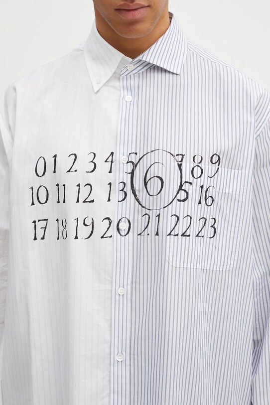 MM6 Maison Margiela camasa din bumbac alb SH0DT0025