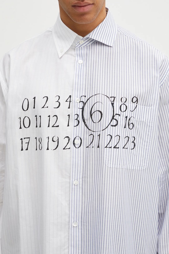 MM6 Maison Margiela camasa din bumbac alb SH0DT0025