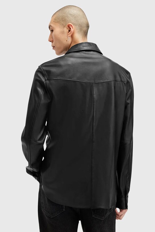 Кожаная рубашка AllSaints DRAVEN чёрный M071SB