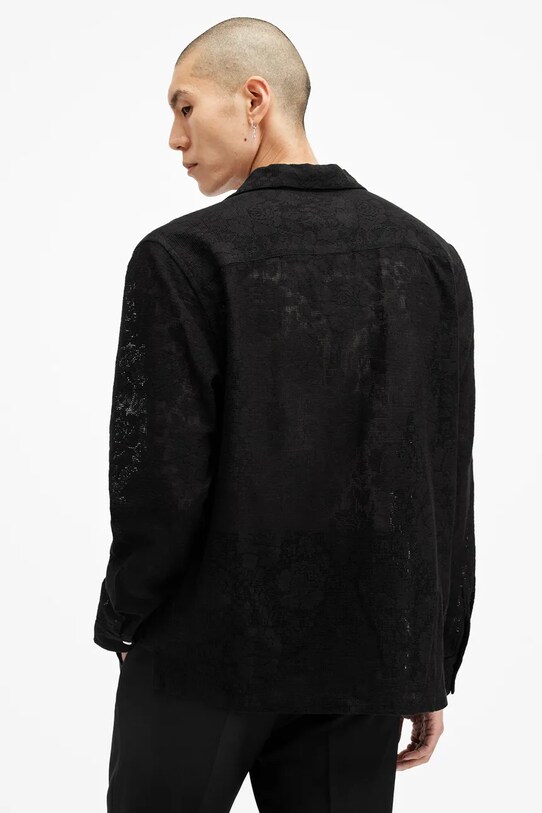Košeľa AllSaints OKESA M104SB čierna SS25