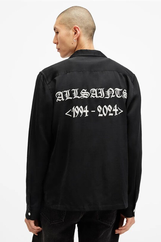AllSaints cămașă TROYA M106SB negru SS25