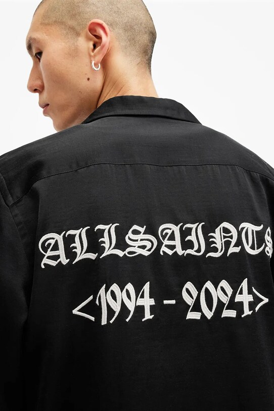 Îmbrăcăminte AllSaints cămașă TROYA M106SB negru