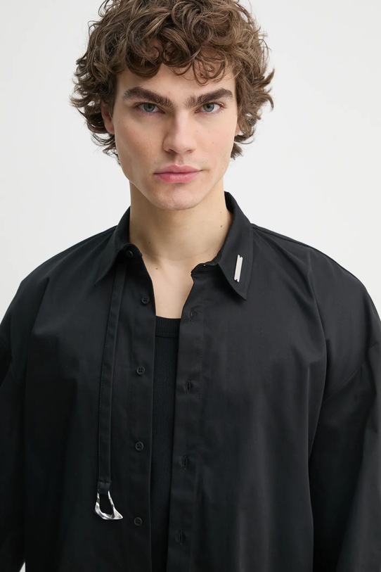 Heliot Emil wool shirt black SS25.M.05.060.BLK01
