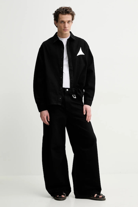 Джинсова сорочка Heliot Emil SS25.M.05.066.BLK01 чорний SS25