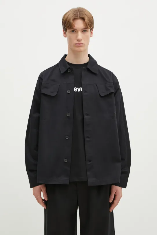 Pamučna košulja adidas Originals Essential relaxed crna JC9602