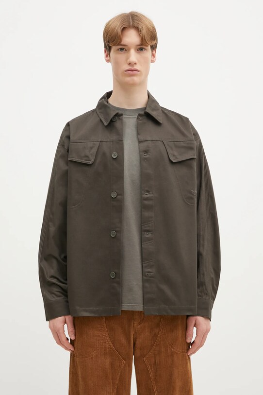 adidas Originals cămașă din bumbac Premium Essentials Shirt lung verde JD3343