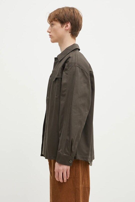Хлопковая рубашка adidas Originals Premium Essentials Shirt JD3343 зелёный SS25