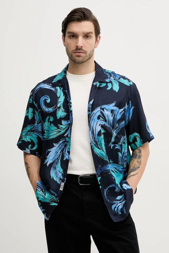 Košile Versace Jeans Couture krátký námořnická modř 78GAL2B0.NS632