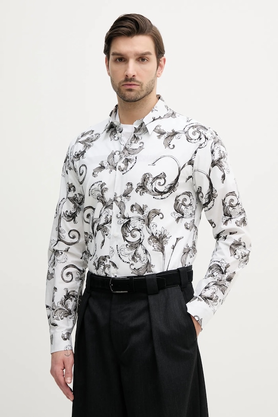 Versace Jeans Couture koszula bawełniana wzorzyste biały 78GAL2S0.NS630