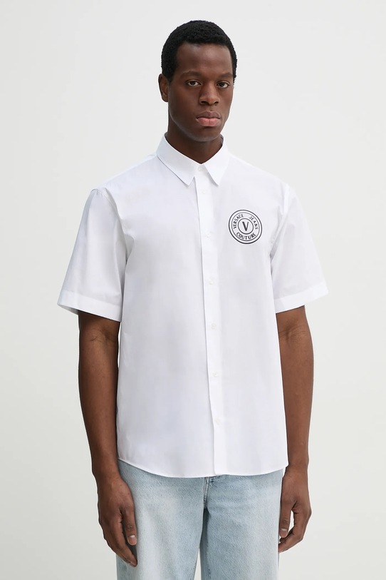 Versace Jeans Couture camasa din bumbac scurt alb 78GALY11.CN002