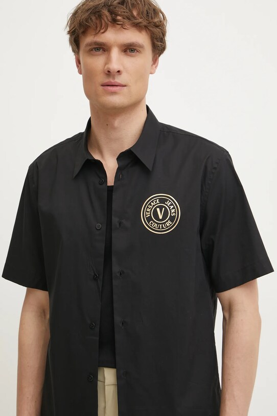 Versace Jeans Couture camasa din bumbac negru 78GALY11.CN002
