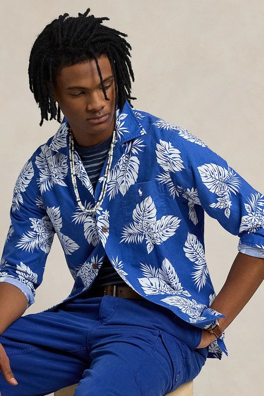 Polo Ralph Lauren cămașă din bumbac CLS SPRT 710958151 albastru