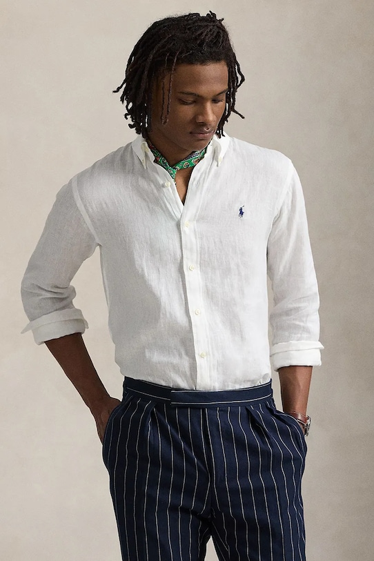 Polo Ralph Lauren linen shirt Long Sleeve Sport Shirt regular white 710966294