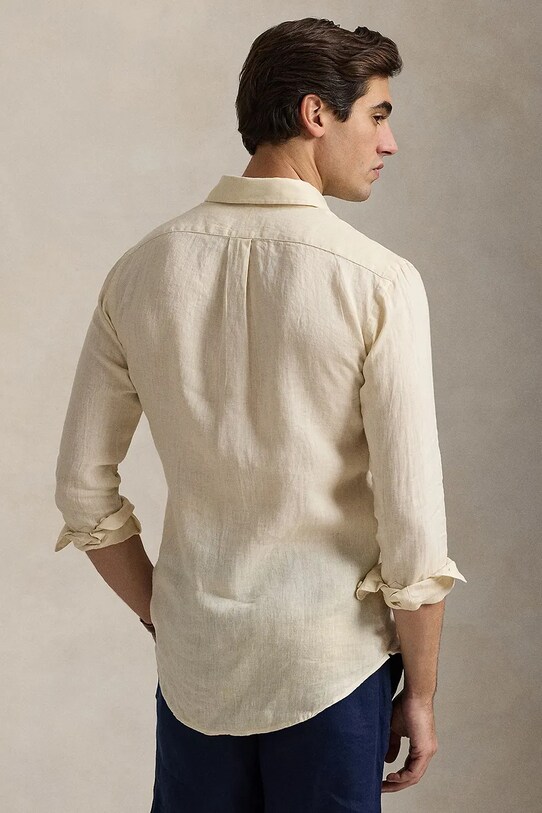 Сорочка з льону Polo Ralph Lauren Long Sleeve Sport Shirt 710966294 бежевий SS25