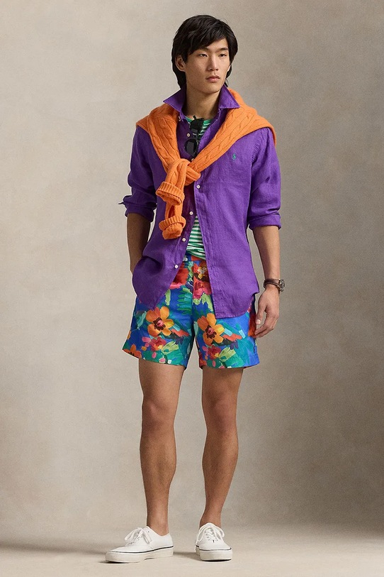 Polo Ralph Lauren linen shirt Long Sleeve Sport Shirt violet 710966294