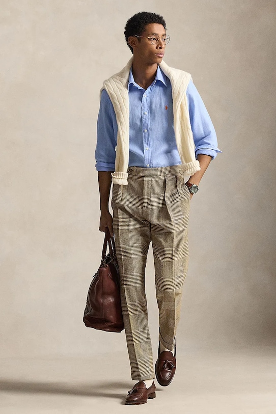 Одяг Сорочка з льону Polo Ralph Lauren Long Sleeve Sport Shirt 710966294 блакитний