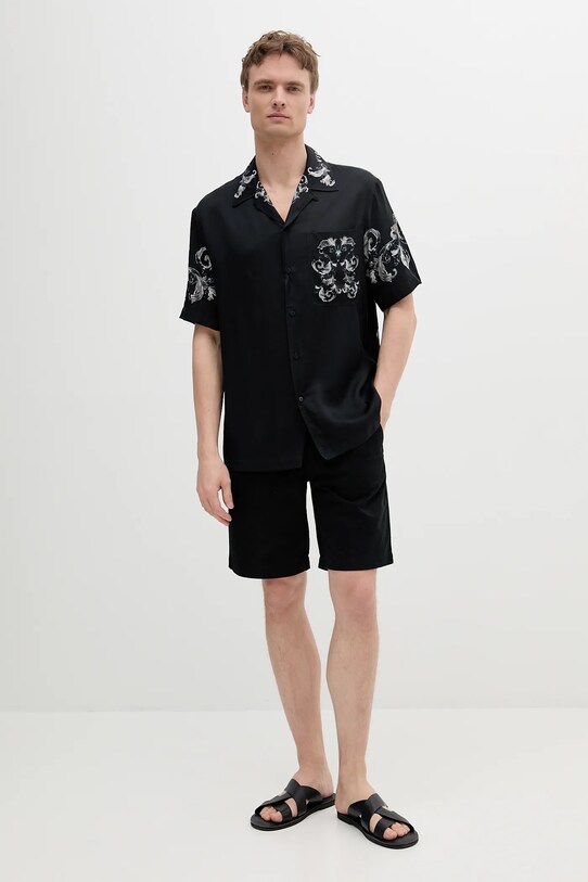 Versace Jeans Couture cămașă 78GAL2BB.NS624 negru SS25