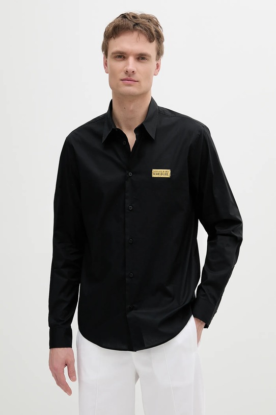 Versace Jeans Couture camicia in cotone semplice nero 78GALYR1.CN002