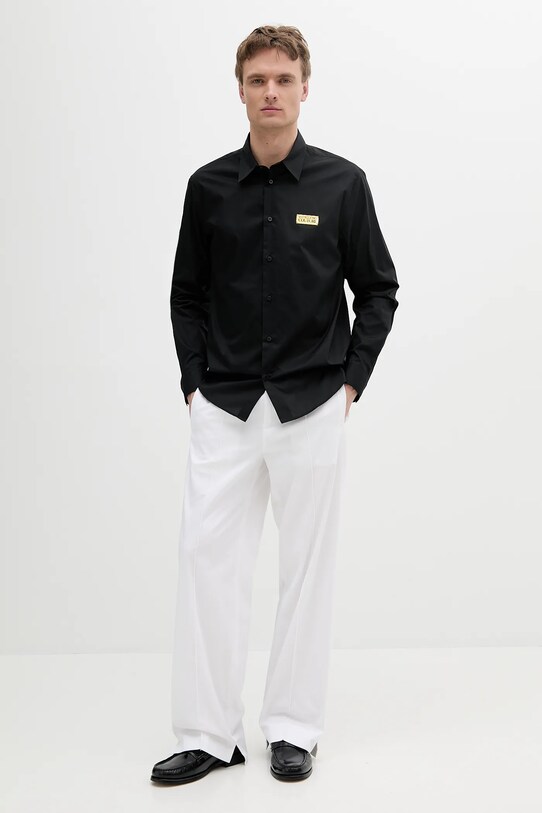 Bavlnená košeľa Versace Jeans Couture 78GALYR1.CN002 čierna SS25