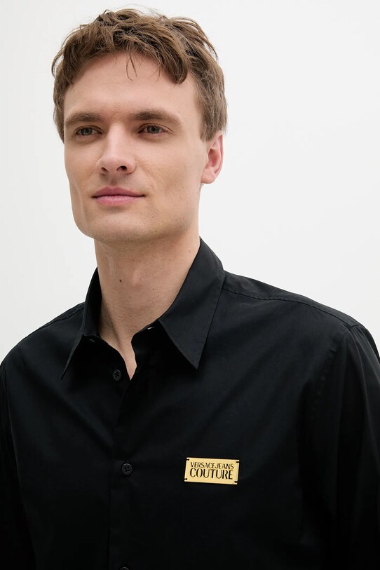 Bavlnená košeľa Versace Jeans Couture čierna 78GALYR1.CN002
