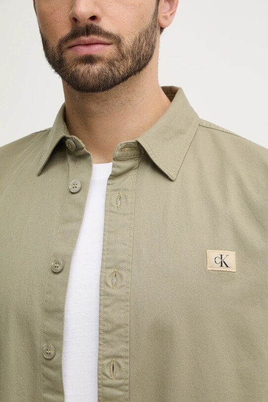 Πουκάμισο Calvin Klein Jeans J30J327585 πράσινο SS25
