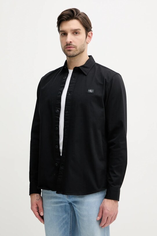 Košile Calvin Klein Jeans hladký černá J30J327585