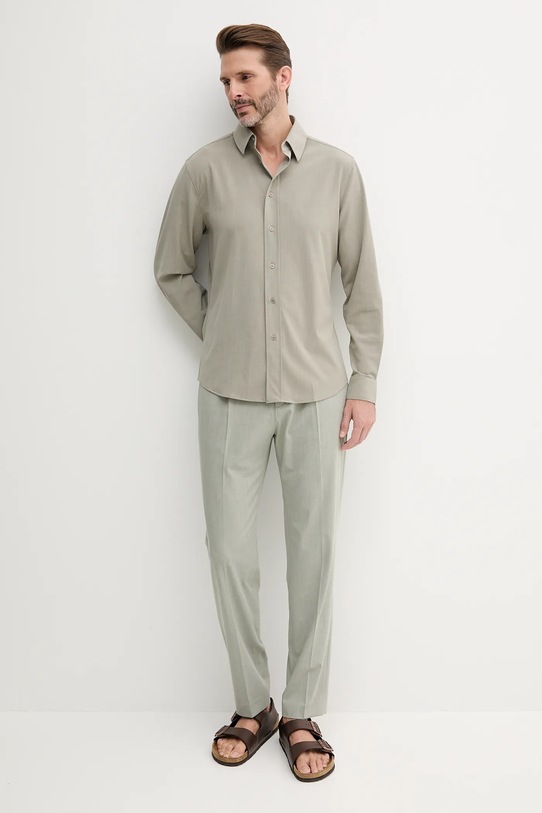 Sisley cămașă 5QKKSQ04M bej SS25