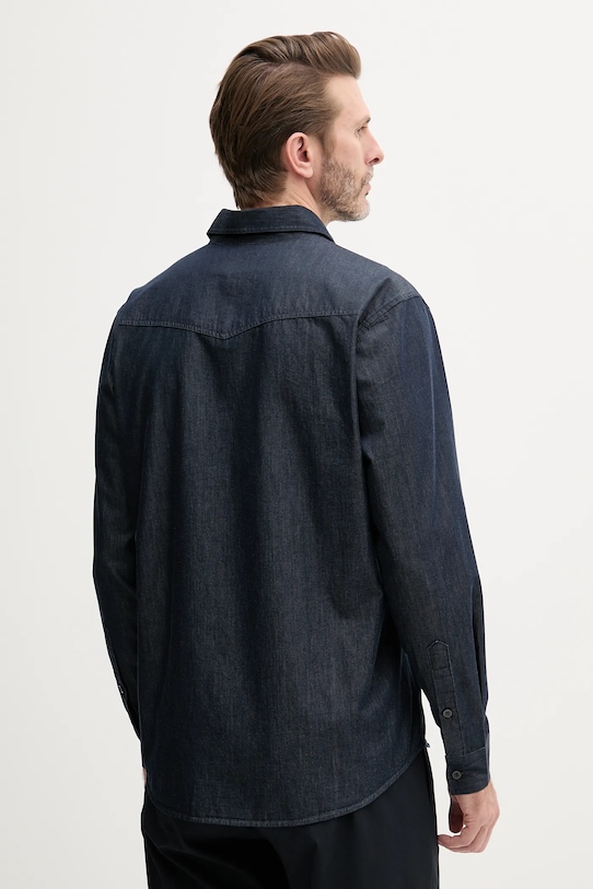 Îmbrăcăminte Sisley cămașă din bumbac 5UTXSQ04H bleumarin