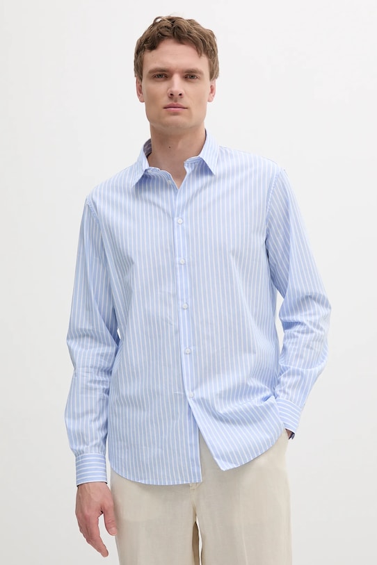 Sisley cămașă din bumbac cu modele albastru 5MVUSQ04D