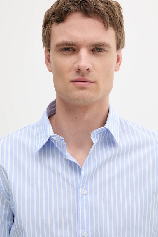 Sisley cămașă din bumbac albastru 5MVUSQ04D