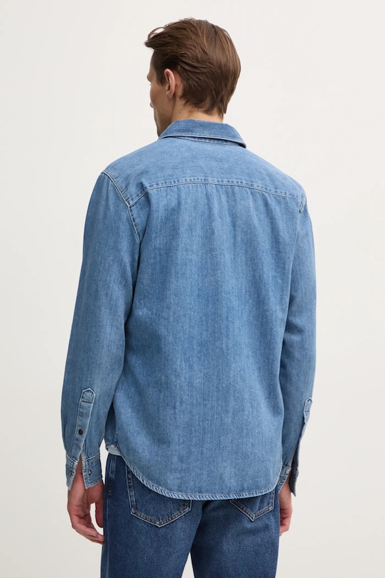 Sisley koszula jeansowa niebieski 53GESQ04G