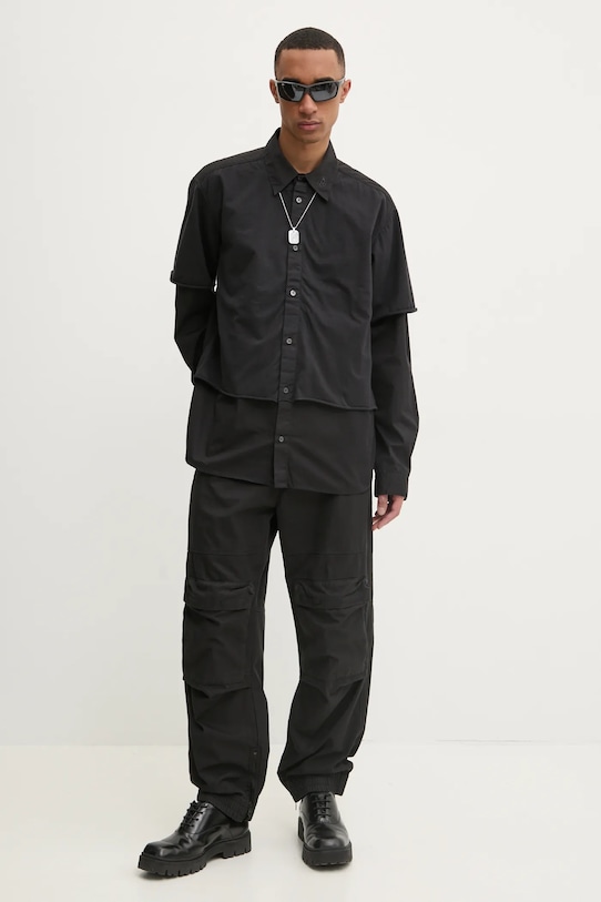 Diesel koszula S-GASTON-O SHIRT A16199.0KNAI czarny SS25