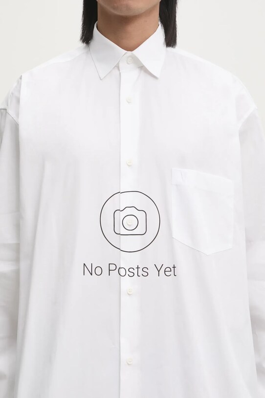 Бавовняна сорочка VETEMENTS No Posts Classic білий UA66SH440W