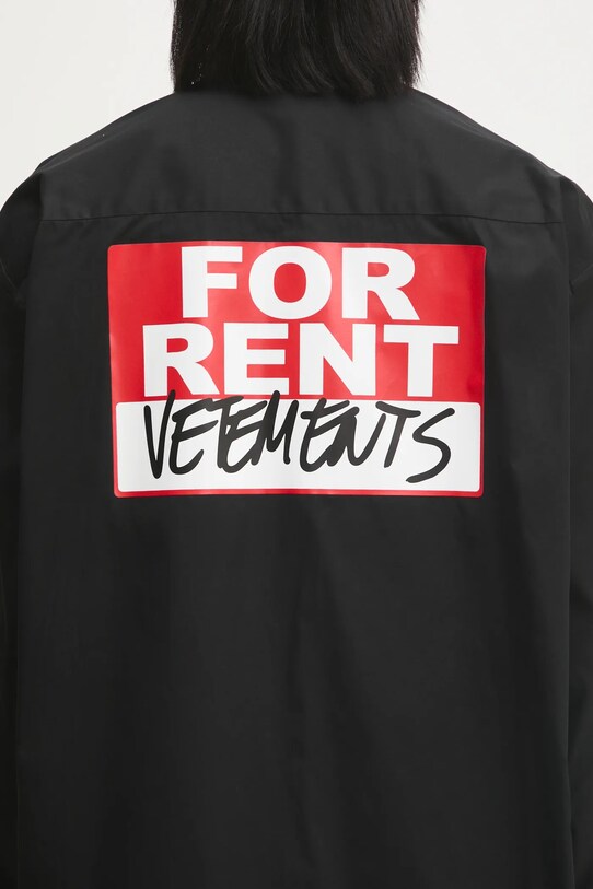 VETEMENTS koszula bawełniana For Rent Classic czarny UA66SH450B