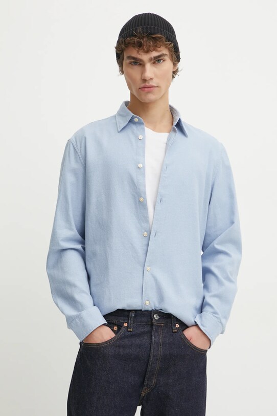 Хлопковая рубашка Marc O'Polo casual голубой 431732342118