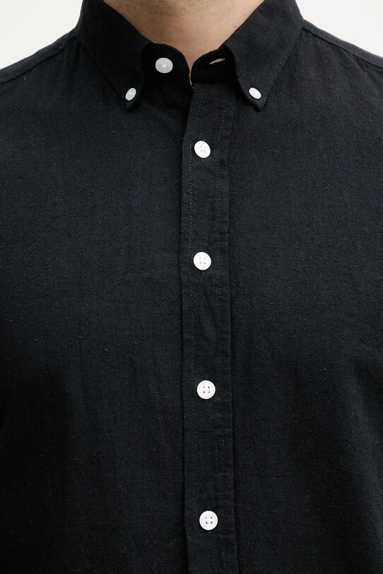 Lindbergh camicia di lino nero 30.203344B.BLACK