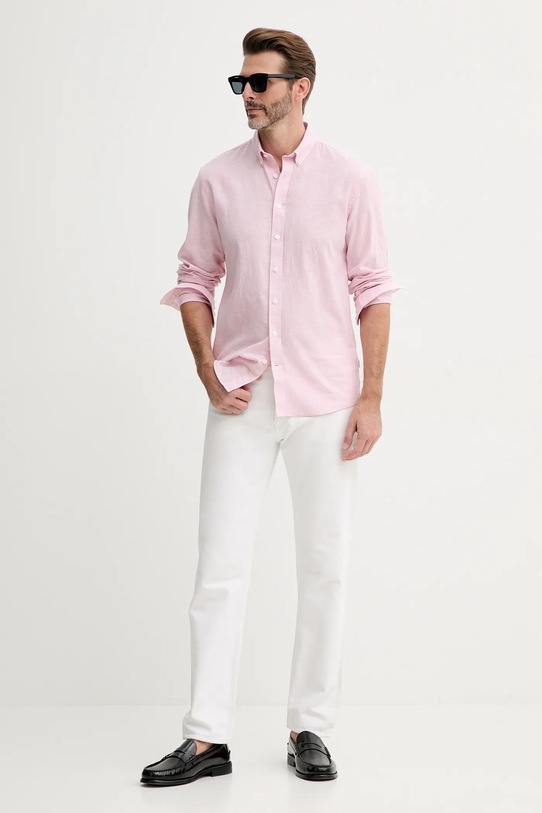 Lněná košile Lindbergh 30.203344B.LT.PINK růžová SS25