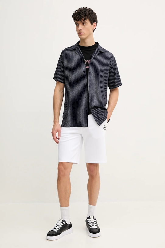 Сорочка з домішкою льону Lindbergh 30.203595A.NAVY темно-синій SS25