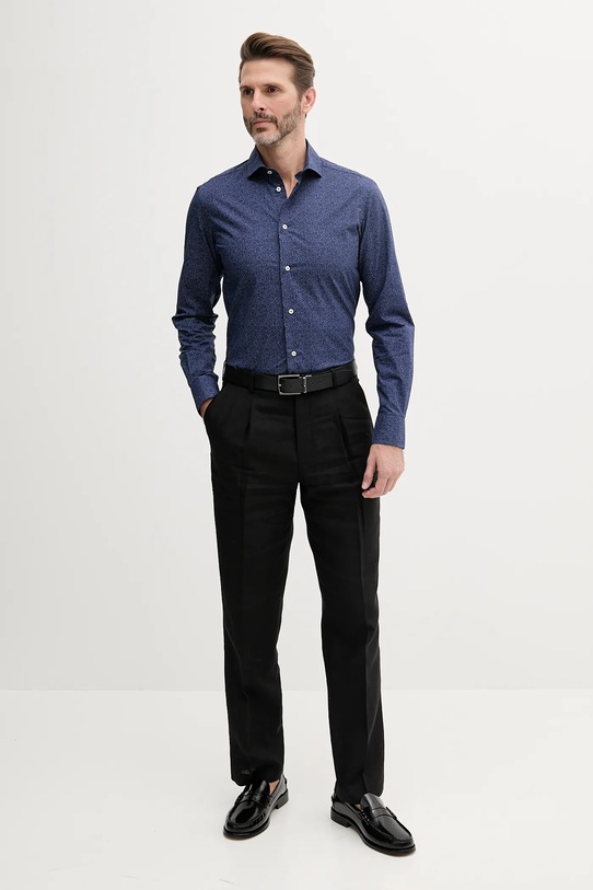 Bombažna srajca United Colors of Benetton 56UAUQ05W mornarsko modra SS25