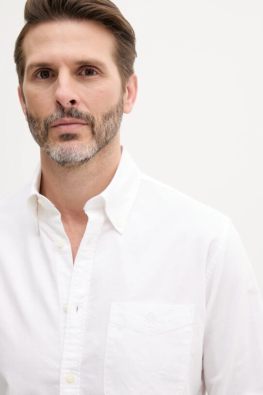 United Colors of Benetton cămașă din bumbac alb 5FGBUQ05X